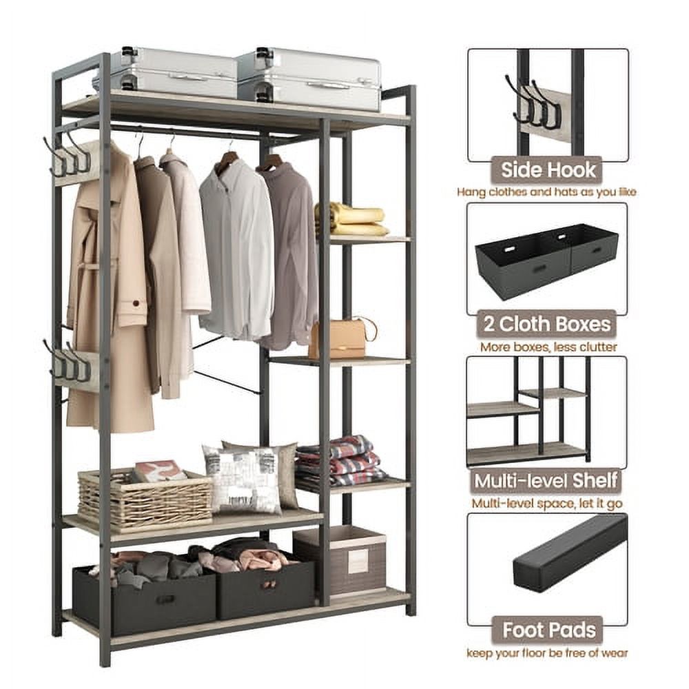 Freestanding Closet Organizer Garment Rack with Hanging Rod and Storage  Shelf - On Sale - Bed Bath & Beyond - 33758376