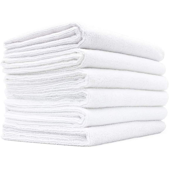 The Rag Company - Spa & Yoga Towel - Spa Towels - 320gsm, 16in x 27in, White (6 Pack)