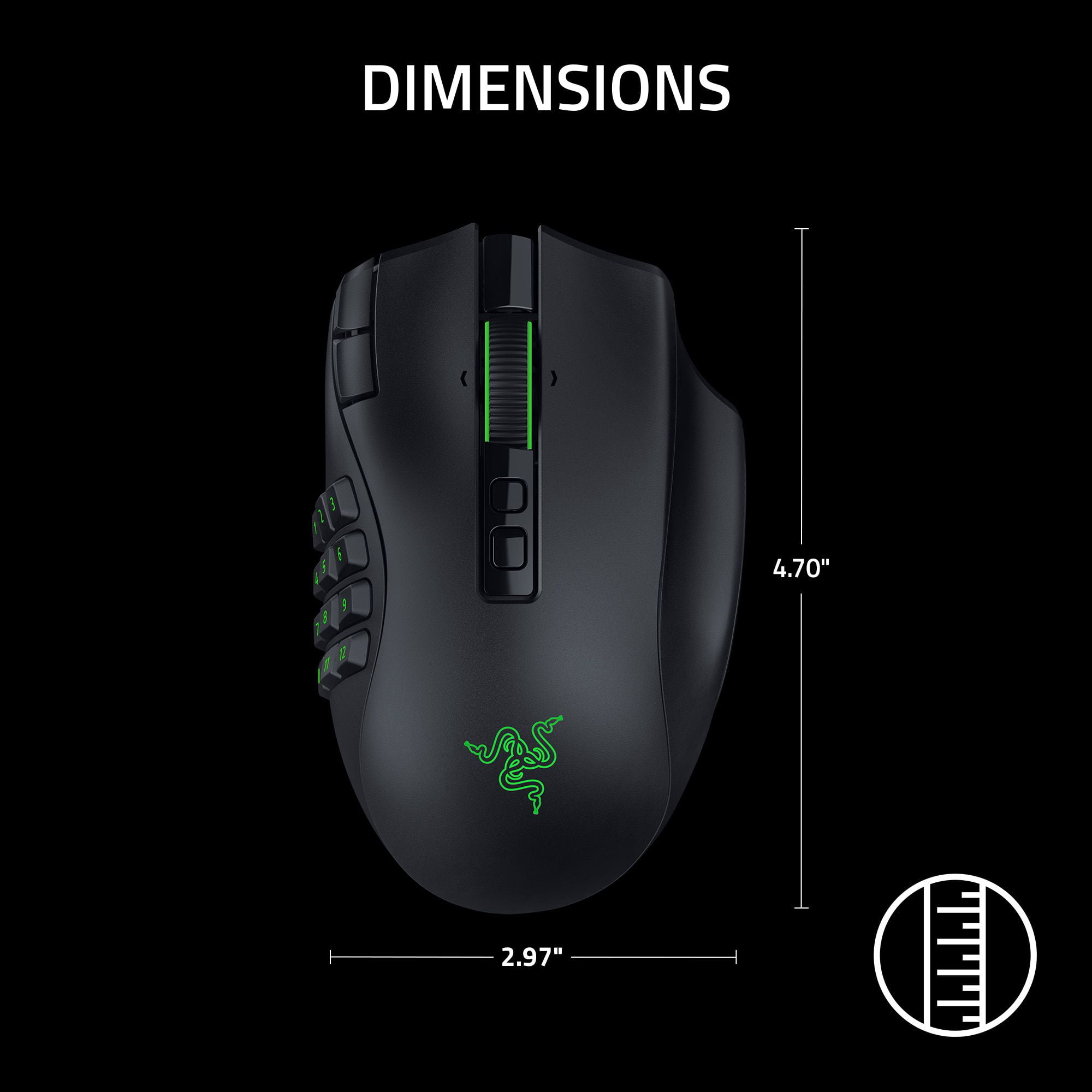 Razer Naga V3 Pro Wireless MMO Gaming Mouse with Swappable Side Plates, Black
