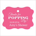 thumbnail image 1 of 100 PCS Personalized Baby Shower Favors Tags Custom Quote Thank You For Popping By Baby Shower Gift Hang Tags, 1 of 1