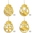 thumbnail image 1 of xihome Juego de 4 adornos navideños de bolas planas de acrlico dorado de doble cara para decoracin del rbol, fiestas y hogar., 1 of 6