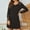 Black, variant on Woman Nightgown Clearance Women's Fashion Solid Color V-neck Comfortable Loose Camisole Lace Long Sleeves Blouse Casual Tops Dress