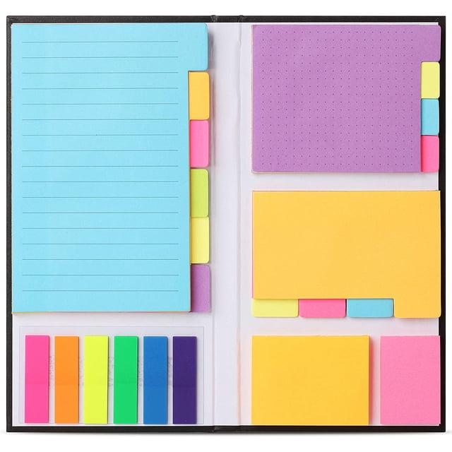 - Juego de notas adhesivas, pestañas de notas adhesivas, paquete de 410, notas adhesivas divisorias, útiles escolares, suministros de oficina, notas adhesivas de agenda, pestañas divisorias de notas
