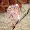 thumbnail image 2 of Limited Time Sale 1.25 Carat Morganite (emerald cut Morganite) Diamond Engagement Ring 10k Rose Gold, 2 of 4