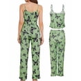 thumbnail image 6 of Gkeoshab Womens Pajama Sets Women's 2026 Summer Ribbed Two Piece Loungewear Heart Print Cami Top & Wide Leg Pants Set Casual Comfortable Outfit, 6 of 8