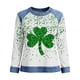 thumbnail image 5 of TaTaai 2026 Spring St Patrick Day Solid Color Top for Women Long Sleeve Patchwork Round Neck Casual Blouse Soft Comfy Shirt Daily Holiday Celebration Outfits Gift, 5 of 5