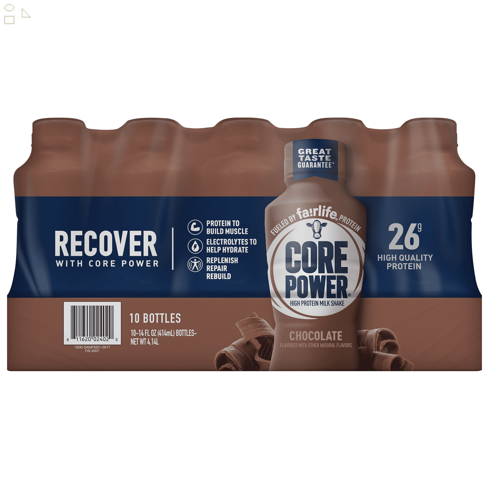 Fairlife Core Power High Protein Shake, Chocolate 14 Fl Oz, 10-Pack