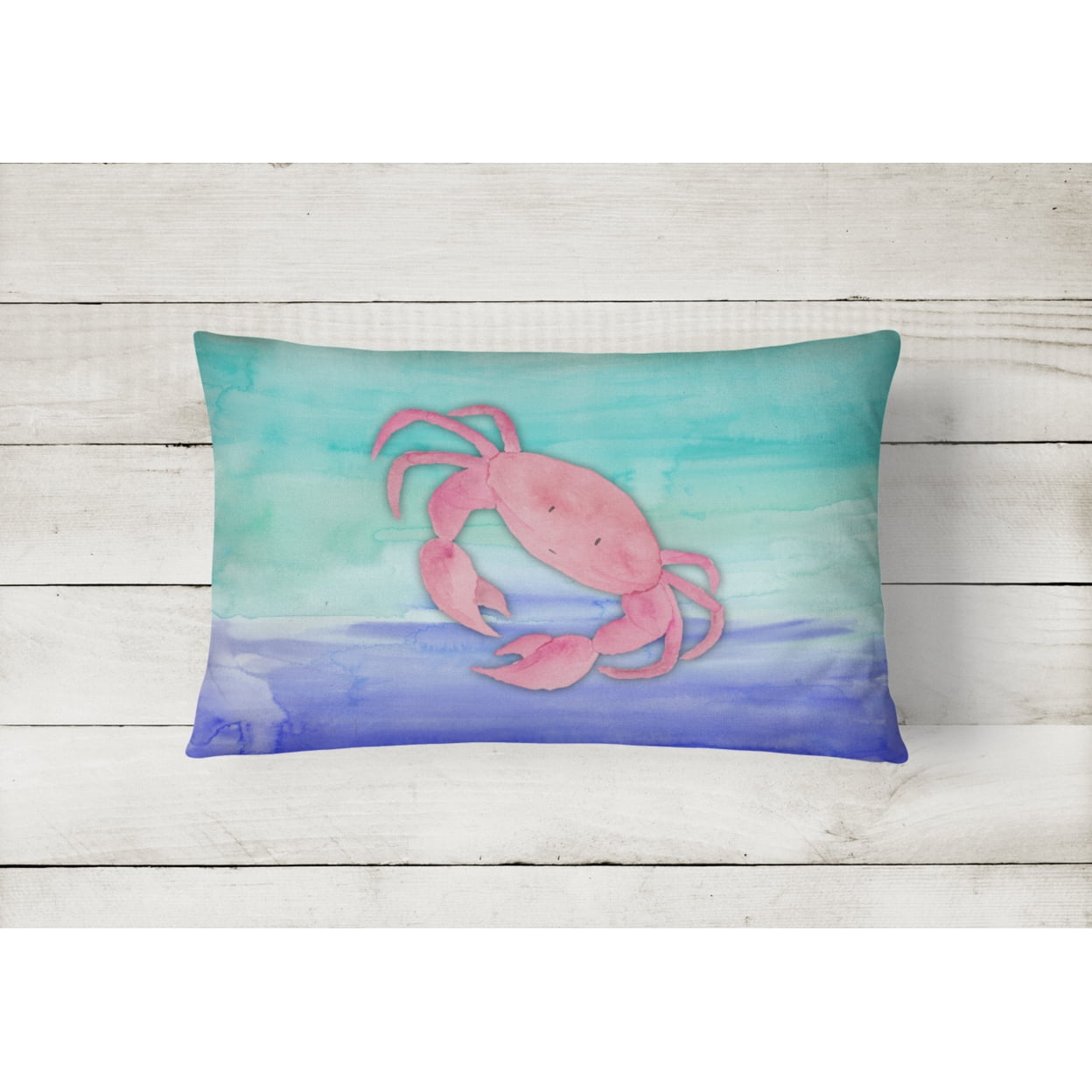 Crab Watercolor Canvas Fabric Decorative Pillow