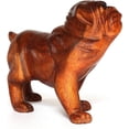 thumbnail image 5 of Wooden Hand Carved Walking Bulldog Statue Figurine Sculpture Art Rustic Home Decor Accent Handmade Handcrafted Wood Gift Dog Artwork Size: Large - 12" wide x 9" tall x 5" deep, 5 of 9