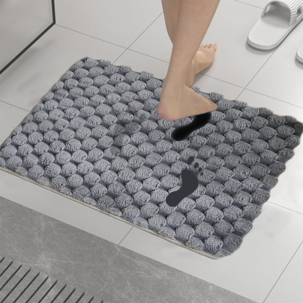 Alfombra de Baño Antideslizante y Absorbente de Poliéster Gris | Alfombra de Baño de Secado Rápido | Alfombra de Baño Suave, Cómoda y Sin Pelusa para La Entrada, 40 X 60 Cm y 50 X 80 Cm