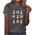 thumbnail image 1 of Tops de Cuello Redondo para las Mujeres Impreso Manga Corta Suéter Camiseta de Imitación Rack, Top Casual de Moda para el Hogar Diario Y el Trabajo, 1 of 4