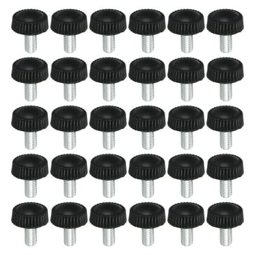 Uxcell M5x10mm Knurled Thumb Screws Clamping Screws Knobs Grip Bolts Fasteners for Furniture Hardware Black 30 Pack