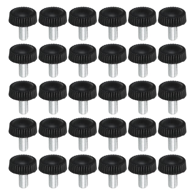Uxcell M5x10mm Tornillos de Mariposa Estriados Tornillos de Sujeción Perillas Grifos Sujetadores para Hardware de Muebles Negro Paquete de 30