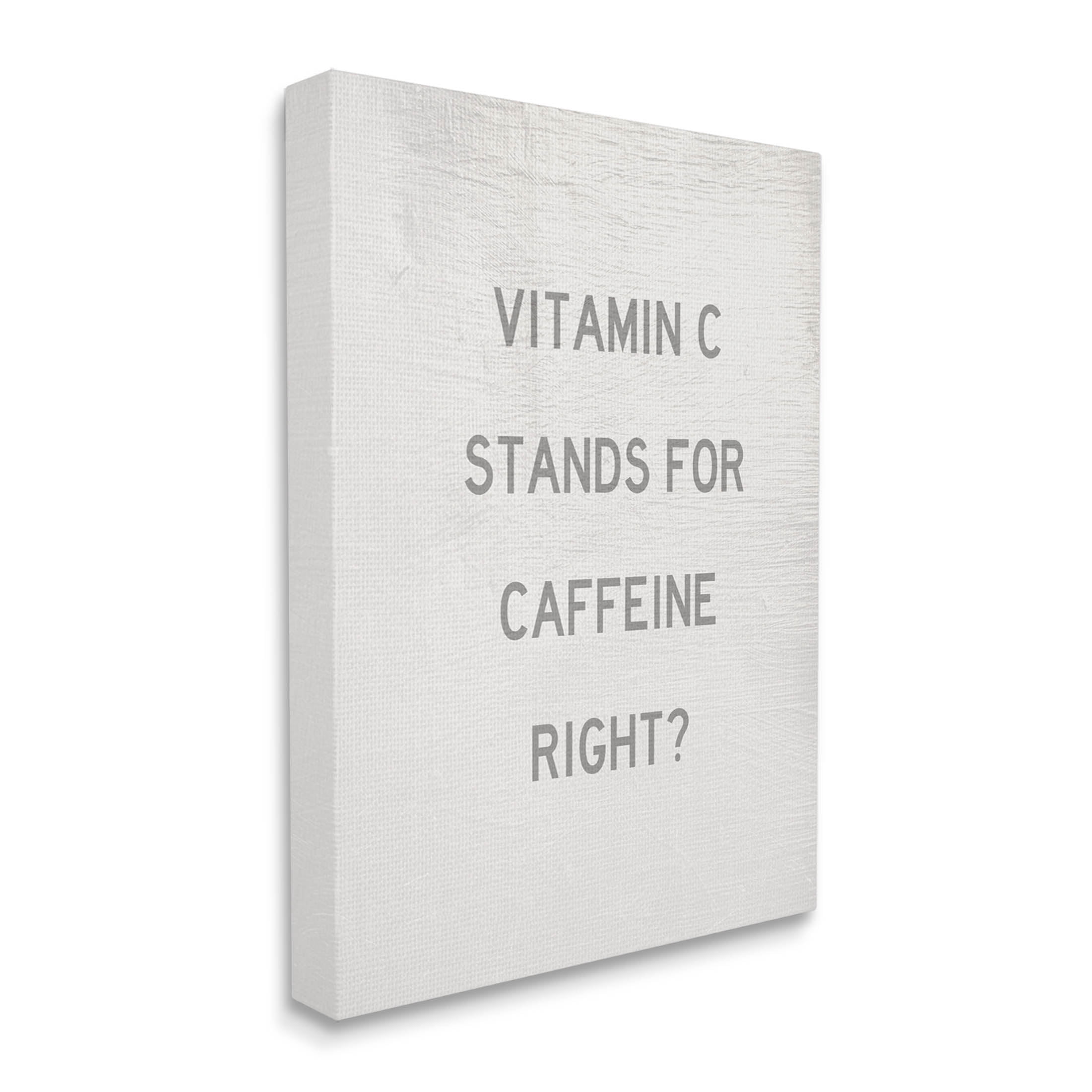 Stupell Industries Vitamin C Caffeine Kitchen Graphic Art Gallery Wrapped Canvas Print Wall Art, Design by Daphne Polselli