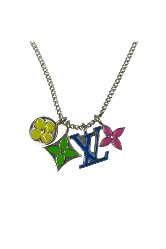 Pre-Owned LOUIS VUITTON Louis Vuitton Necklace Pendant LV Instinct M01125 Silver Metal Women's