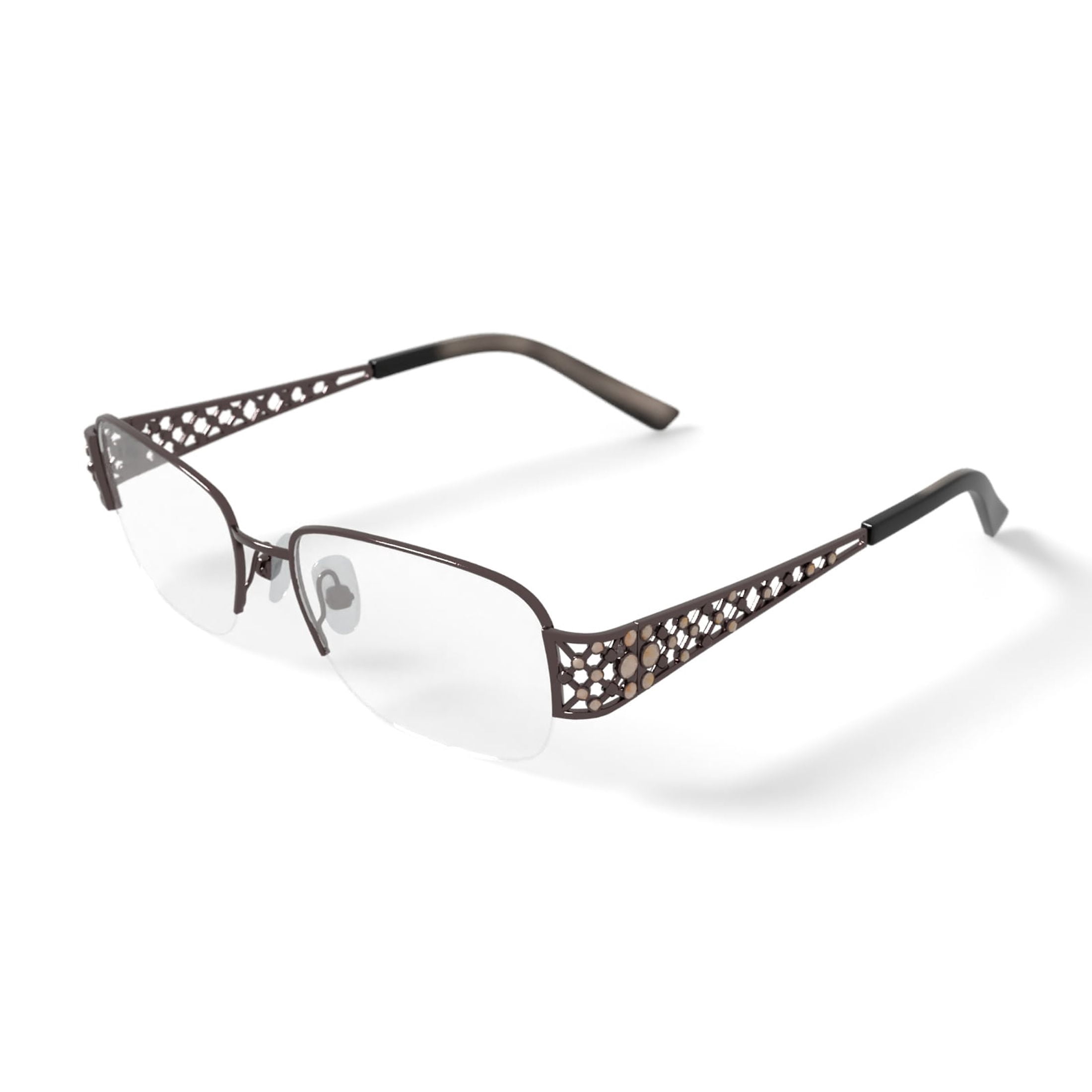 Luxe Women's WLO320 Square Square Prescription Eyeglasses with Case, Brown