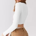thumbnail image 3 of Blusas sexys para mujer, camisas de manga larga, blusas ajustadas de corte bajo, escote en V, camisas de otoño, blusas, XS-L, 3 of 5