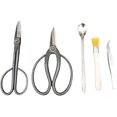 thumbnail image 1 of 2Piece Forged Bonsai Shear Set, Bonsai Tools Incl. Stainless Steel Spoon, Tweezer, Dust Brush as Bonus, Professional, 1 of 2
