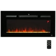 thumbnail image 2 of HOMCOM 36" 1500W Recessed and Wall Mounted Electric Fireplace Inserts with Remote, Adjustable Flame Color and Brightness, Cryolite-Effect Rocks, Black, 2 of 9