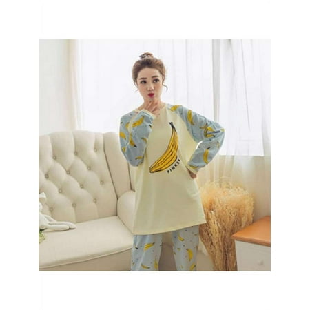 

Women Pajamas Set Print Sleepwear Loungewear Casual Long Sleeves T-Shirt and Pants