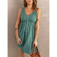 thumbnail image 4 of Vestido corto con escote en V, vestido corto para mujer, vestido corto con escote en V sin mangas, vestido corto con un solo pecho, diseño revolucionario, 4 of 5