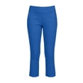 thumbnail image 7 of HongQid Women's Cropped Pants Elastic Waist Rolled Hem High Waisted Casual Work Petite Capri Trousers with Pockets, 7 of 7