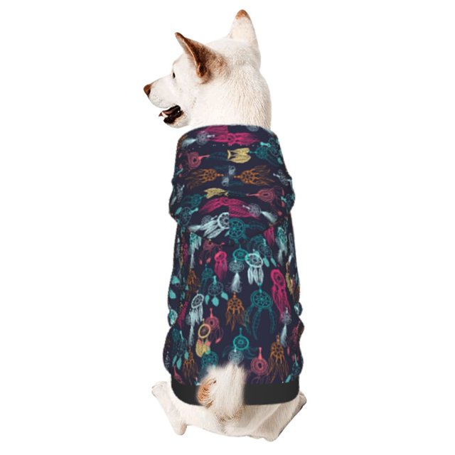 Balery Colorful Dreamcatcher1 Sudadera con Capucha para Perros Pequeños – Ropa para Mascotas, Disfraz para Perros y Gatos, Ideal para Fiestas y Cosplay-X-Large
