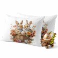 thumbnail image 3 of Easter Decorative Throw Pillow Covers 12x20 Inch Set of 2 Easter Eggs Bunny Home Decor Pillow Cases for Couch, Flower Leaves Rabbit Basket Cushion Case for Living Room Bedroom Bed Car Chair, 3 of 9