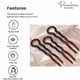 thumbnail image 2 of French Sleek Brown Tortoise Shell Large 3 1/2" Celluloid Made in France Set of 3 Wavy Crink U Shaped Chignon Hair Pins Updo Bun Pin Sticks for Women a, 2 of 5