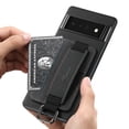 thumbnail image 6 of for Google Pixel 6 Pro Wallet Case, Classic Finger Ring with Card Holder Lychee Texture PU Leather Back Cover with Wristband Kickstand Shockproof Drop Protective for Google Pixel 6 Pro, Black, 6 of 6