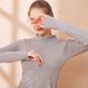 thumbnail image 2 of Traje de yoga sin costuras de primavera y verano, top de manga larga, cuello alto de moda, color sólido, corte ajustado, chaqueta deportiva para exteriores con cremallera para mujer, 2 of 6