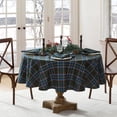 thumbnail image 2 of Elrene Home Fashions Stowe Tartan Holiday Plaid Round Tablecloth, Green, 70" Round, 2 of 4
