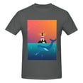 thumbnail image 4 of Bingfone Lighthouse And Whale Men'S Loose Fit Short-Sleeve Pocket T-Shirt, 4 of 7