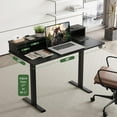 thumbnail image 5 of 2-Tier Height Adjustable 45" Electric Standing Desk - Upgraded Ultra Durable Home Office Large Rectangular Computer Table or Laptop Sit Stand Workstation - BLACK, 5 of 6