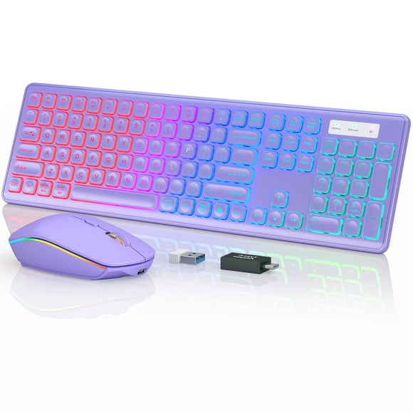 Combinación de teclado y ratón inalámbricos Trueque RGB retroiluminados