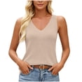 thumbnail image 3 of Loopsun Women Summer Tops V Neck Sleeveless Knit Sweater Vests Solid Relaxed Tunics, 3 of 5