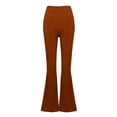 thumbnail image 5 of Gibobby Pantalones deportivos calientes para mujer Pantalones largos acampanados acanalados de cintura alta de color sólido informal para mujer Pantalones elásticos(Rojo de la sandía,M), 5 of 5
