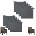 thumbnail image 1 of UNIKOME Outdoor Patio Chair Cushions Set of 8,Water Resistant Patio Decor Chair Seat Cushions with Ties, Sponge Filling Square Corner Seat Cushions for Backyard Patio Chair, 18.5"x16"x3", Dark Gray, 1 of 6