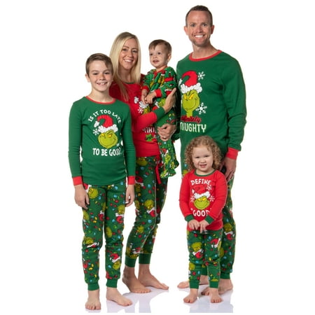Dr. Seuss How the Grinch Stole Christmas Lights Matching Family Pajama Set