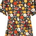 thumbnail image 3 of Pntutb Blusa de manga corta con cuello en V para mujer, uniforme de trabajo, blusa de Acción de Gracias de Navidad Pntutb Pntutb-2626, 3 of 6