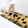 thumbnail image 3 of Bear Bathroom Rugs, Animal Black Bear Design Bath Mat, Non Slip Bath Mat with Black Bear Forest Trees Rustic Cabin Bathroom Rustic Cabin Lodge Farmhouse Mat Rugs for Living Room Area Rugs (17X29inch), 3 of 5