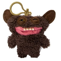 Fuggler Plush Clip-On Keyring Grin Grin - Funny Ugly Monster Plush Doll Brown