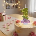 thumbnail image 6 of 1-Piece Gold & Purple Glitter Money Number Birthday Candle with Dollar Bill Accent, Cake Topper for Wealth & Celebration Parties Number 1, 6 of 6