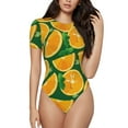 thumbnail image 1 of Fotbe Orange Body de Mujer con Cuello Redondo y Mangas Cortas, Sin Mangas Ajustado, Suave, Cómodo y Básico-XX-Large, 1 of 7