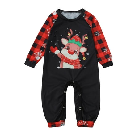 

Christmas Pajamas for Family Parent-Child Outfit Winter Fall Matching Pjs Xmas Print Plaid Holiday Sleepwear Plaid Pajama Sets