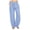Blue, variant on Staron Women Casual Cotton Linen Pants Wide Leg Drawstring Elastic Waist Solid Color Loose Relaxed Beach Vacation Travel Comfy Trousers, Blue M