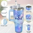 thumbnail image 3 of 40 oz Cat Mama Insulated Stainless Steel Travel Tumbler with Handle and Straw, Cat Themed Gifts for Women, Mother''s Day, 3 of 6
