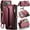 Hotpink, variant on For iPhone 17 Pro Max Crossbody Wallet Case, with 10 Card Slots, Zipper RFID Blocking Pocket and Magnetic Flip Folio 3-in-1 PU Leather Wristlet Shoulder Strap Case,Pink