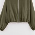 thumbnail image 5 of Bomber Jacket Women Lapel Collar Zip Up Crop Windbreaker Jackets Athleisure Going Out Hiking Travel Coats, S, 5 of 6