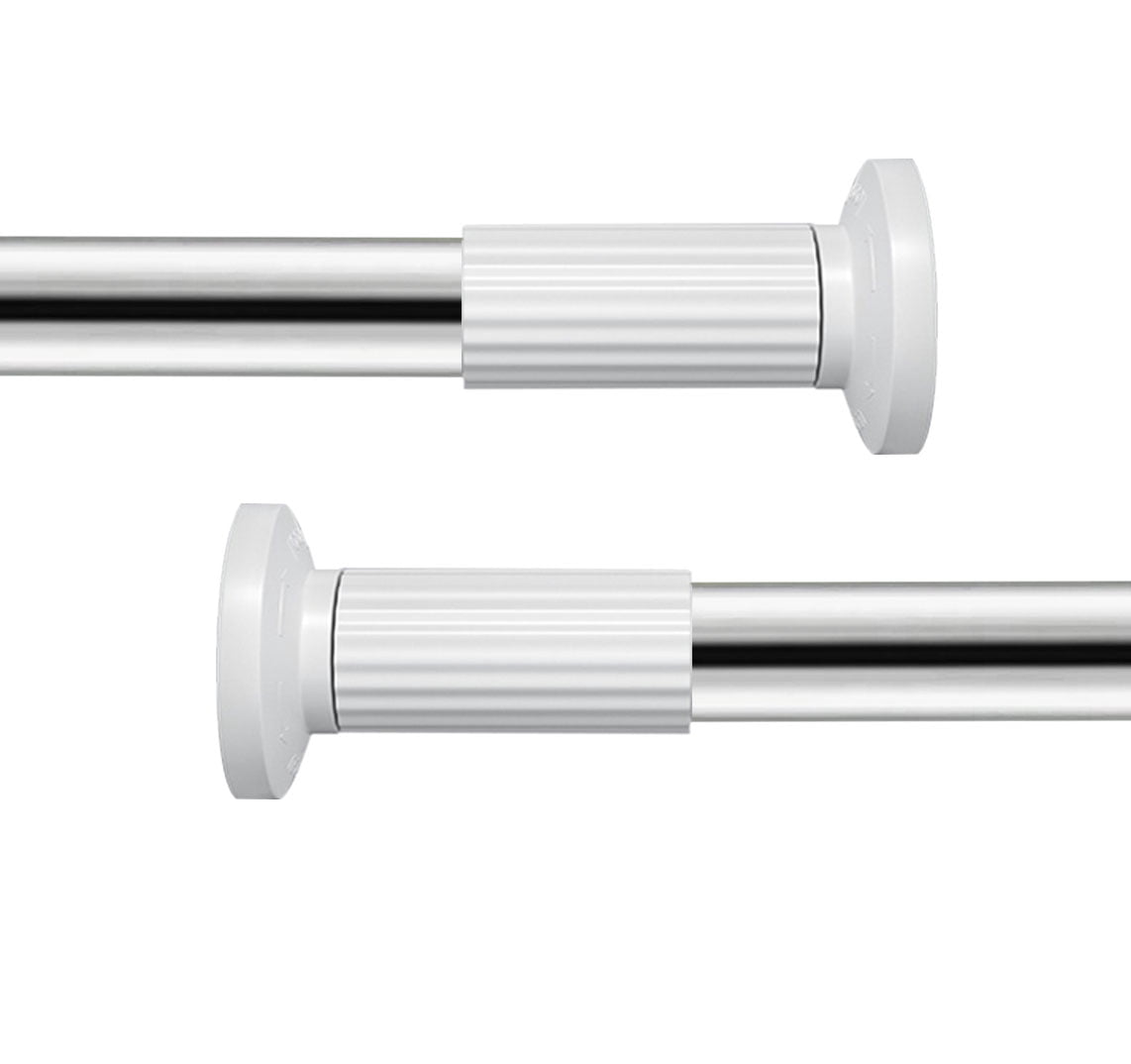 No Drill Tension Rod - Extra Long Room Divider 51-146inch, Adjustable Spring Shower Curtain Rod for Closet/Balcony, Non-slip Telescopic Pole (silver)